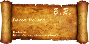 Baros Roland névjegykártya