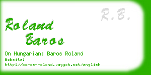 roland baros business card